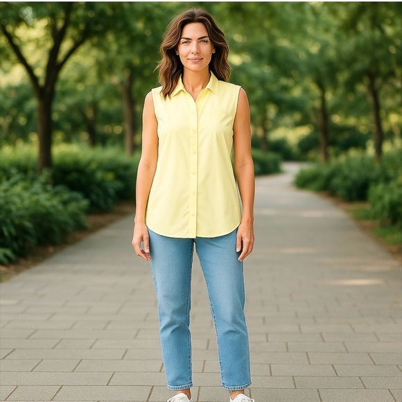 Eddie Bauer Top Womens XL Yellow Performance Outdoor Moisture Wicking Breathable - Picture 1 of 10